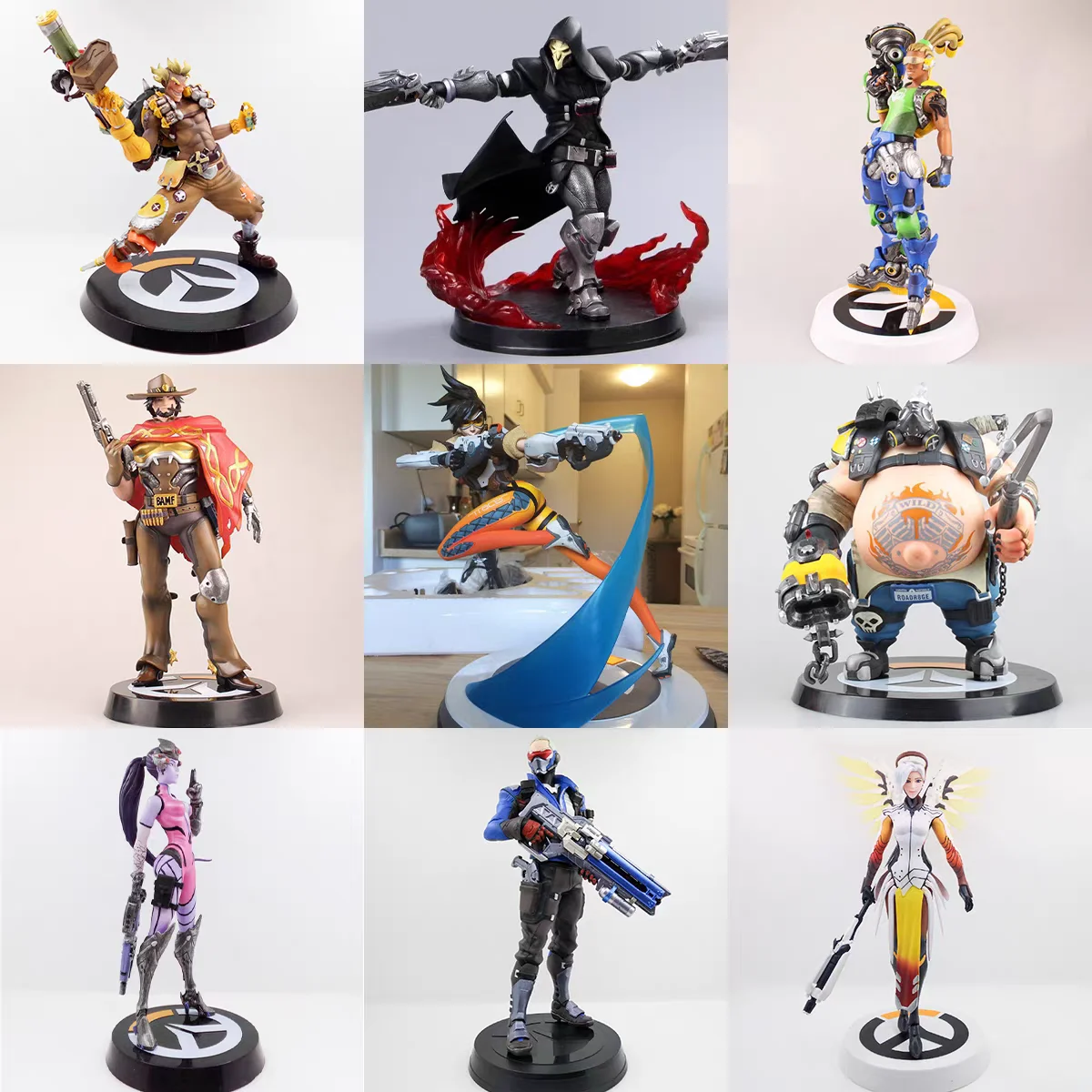 

В наличии OW Overwatch Superhero Reaper Sherlock Reyes Blackwatch Tracer Lena Oxton Фигурка Рождественский подарок Аниме Серия