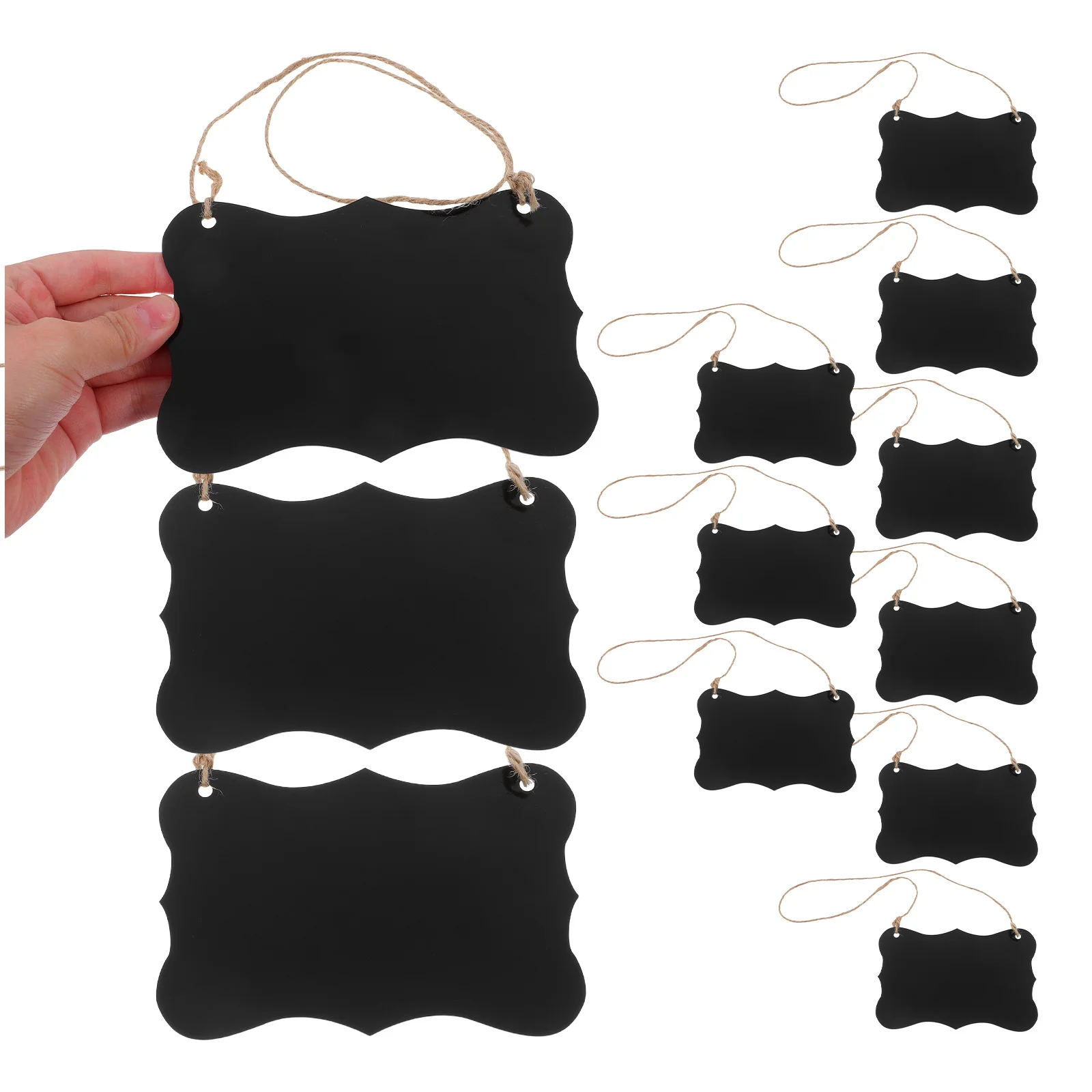 Étiquettes suspendues pour tableau noir en acrylique, 12 pièces, pour affichage de menu, encoches et rappels quotidiens, tableau suspendu, tableau d'écriture de lettres