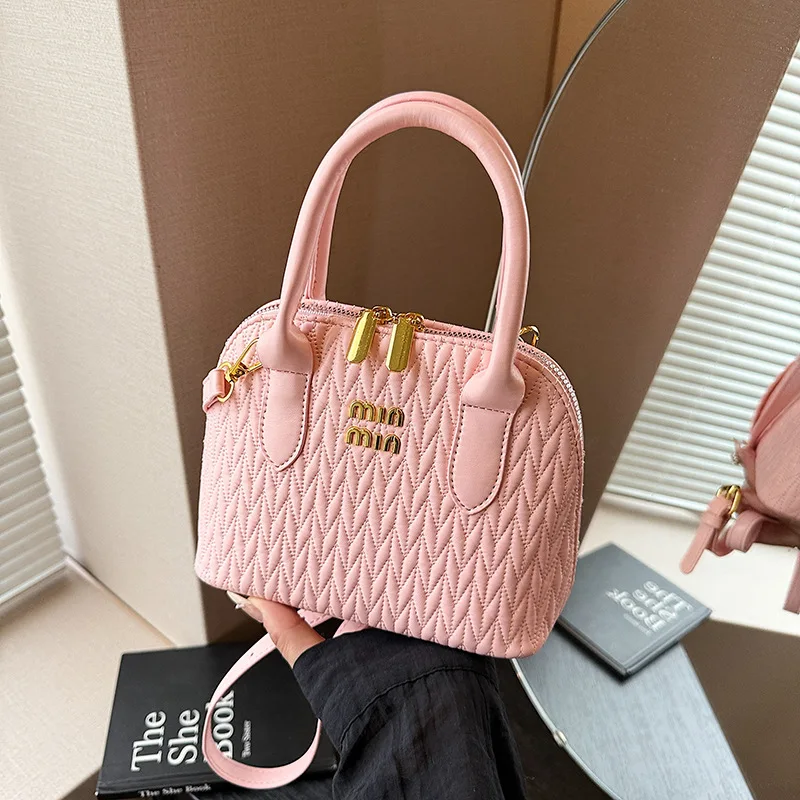 

2025 New Luxury Shell Bag for Women Casual Shoulder Purse with Detachable Strap, Fashionable PU Leather Top Handle Crossbody Bag