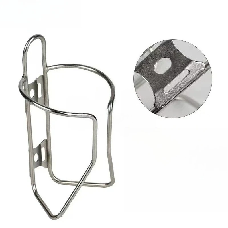 304 Stainless Steel Bottle Holder Retro Touring Water Bottle Cage Long Distance Bike Universal Cup Rack Lightweight Accessories