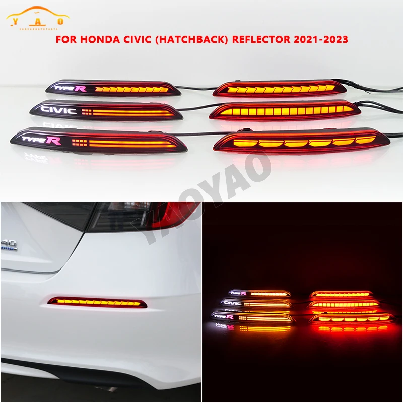 

Tail Light For Honda Civic 11th 2021-2023 LED Rear Bumper Light Fog Lamp Brake Light Turn Signal Car Accessories