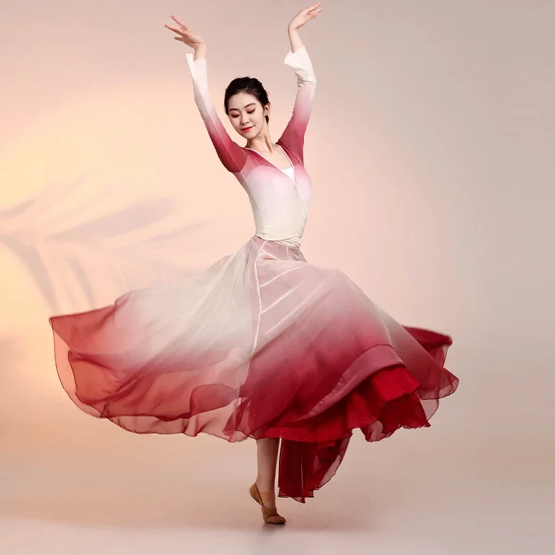 فستان شاش للرقص الكلاسيكي، أداء ممارسة الرقص الشعبي الصيني، الأزياء الوطنية القديمة، ملابس الرقص على المسرح، ملابس Yangge