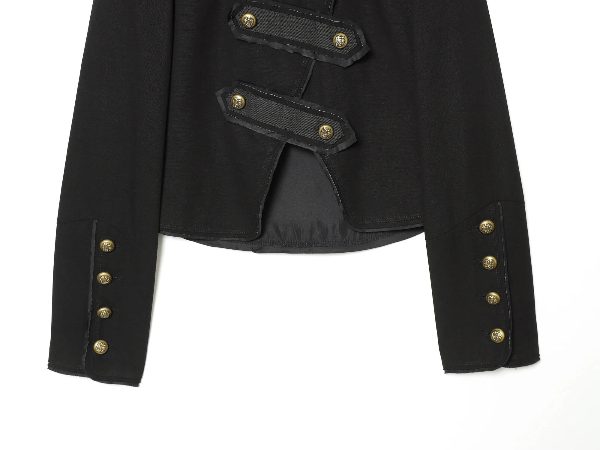 TFMLN Neue Damen Napoleon-Jacke mit Schrägknöpfung, Stehkragen, Asymmetrischer Kurzmantel, Frühjahrs-Neuheit, Retro-Chic Oberbekleidung für Frauen – Detail 8