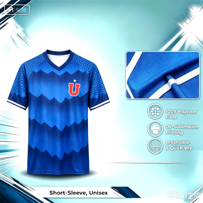 26-27 New Chilean University Ball Fan Customized 3D Printed Fashion Sports Quick Drying Casual Short Sleeve Parent Child T-shirt