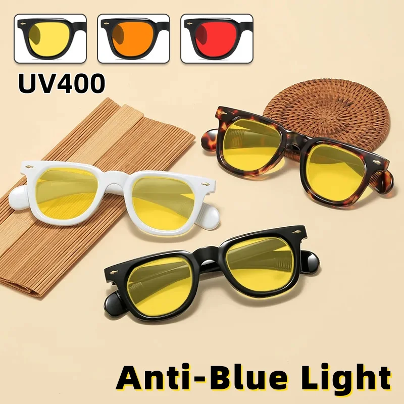 

Fashionable Anti-Blue Light Night Vision Glasses Unisex Retro-Style Gaming Eyewear for Mobile Phones and Computers UV400