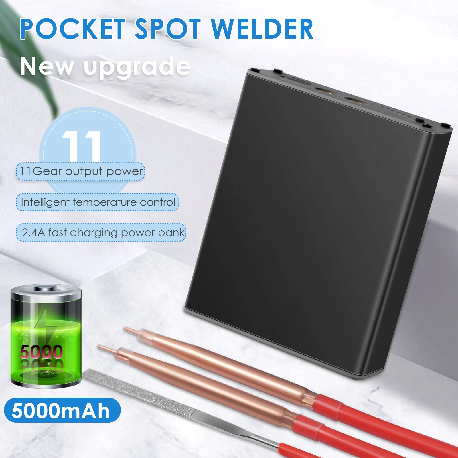 

Spot Welder Portable 11 Gears Adjustable Mini Spot Welding Machine for 5000mAh Battery Spot Welder Spot Welding Machine Tool Kit