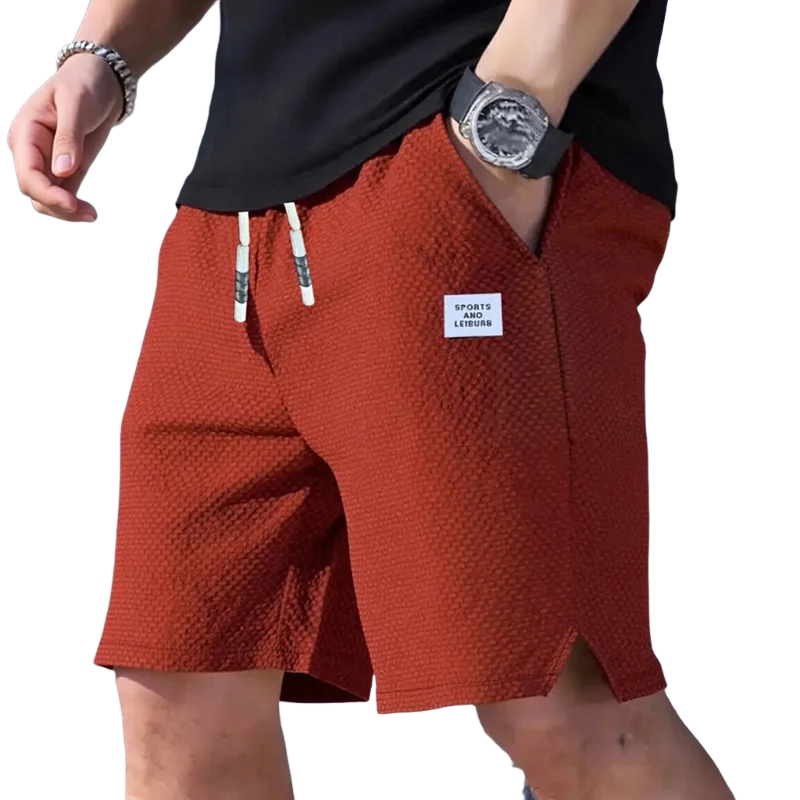 Szorty męskie, spodnie męskie codzienne, szorty plażowe męskie, szorty sportowe męskie, nowa modna teksturowana tkanina, oddychające spodnie, odpowiednie do codziennego noszenia i uprawiania sportu. — zdjęcie 2