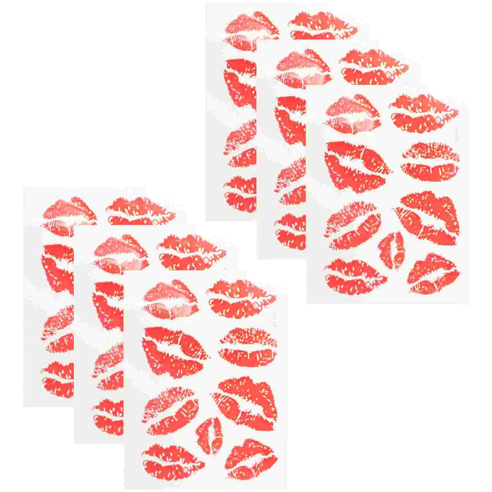 

6pcs Temporary Stickers Lips Pattern Water-proof Stickers Body Decorations Stickers