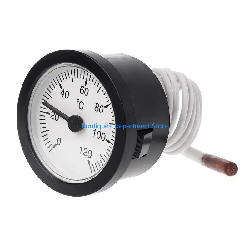 E1PD Thermometer Capillary Temperature Gauge 0-120℃ water & oil with 1m