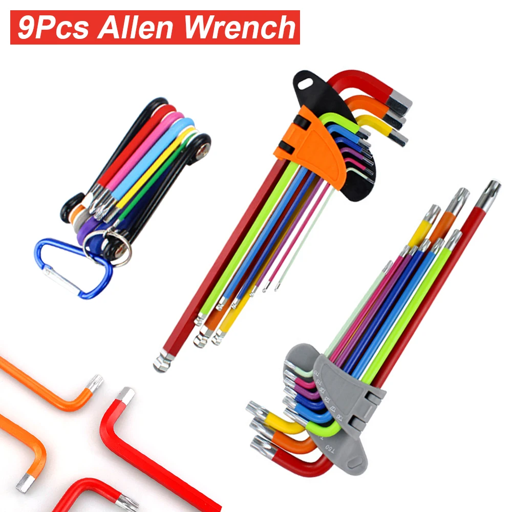 

Allen Key Set Hex Wrench Screwdriver Colour Hexagon Spanner Ball End Torx Star Keys Tools L Type Hand Tools Kit Allen Wrenches