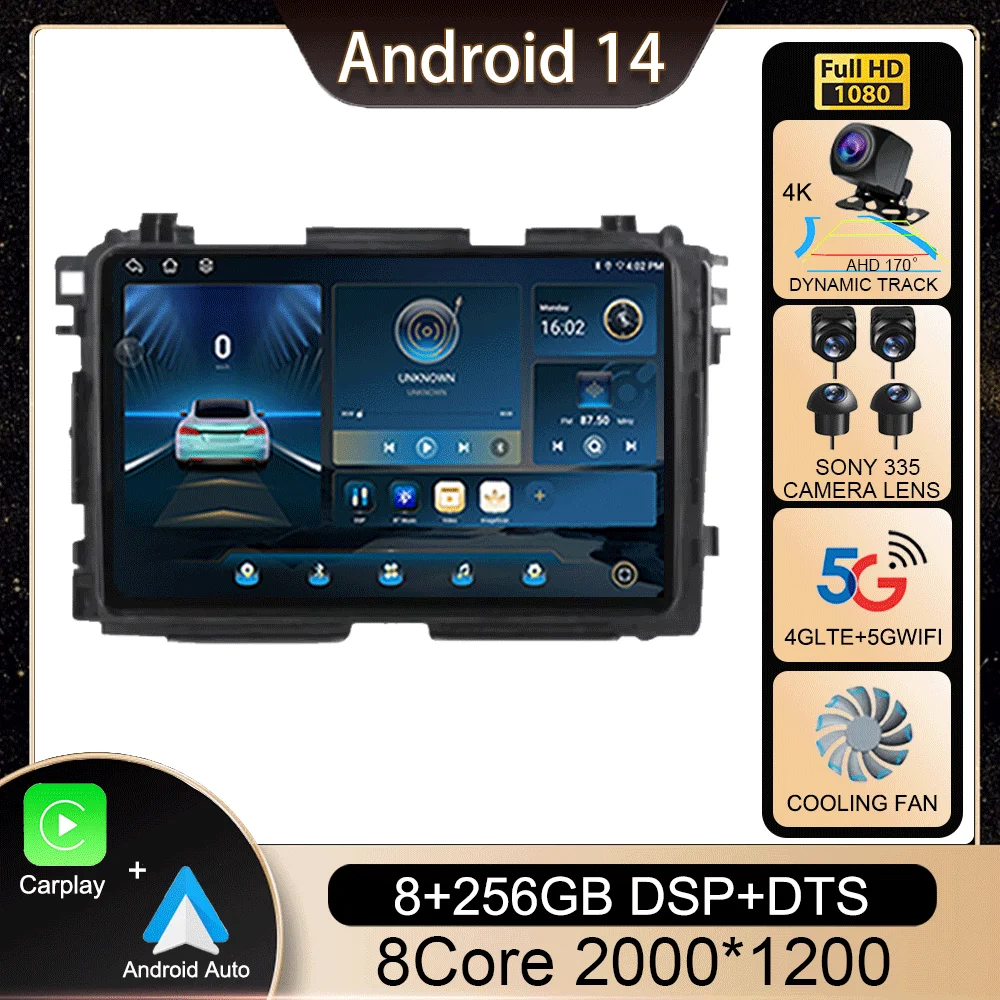 

Android 14 Auto Car Radio 2Din GPS Bluetooth Multimedia Video Player For Honda HR-V HRV XRV Vezel 2013 - 2019 360 Camera Carplay