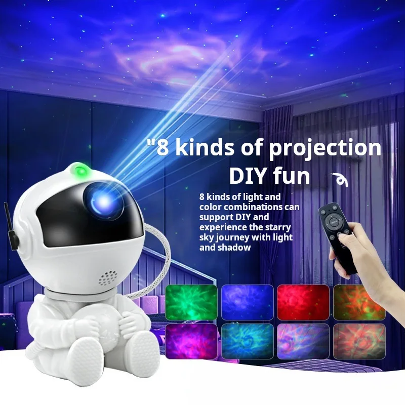 

Starry Sky Ambient Lighting Starry Bedroom Bedside Ornaments Projection Night Light Astronaut Laser Fantasy Nebula Light
