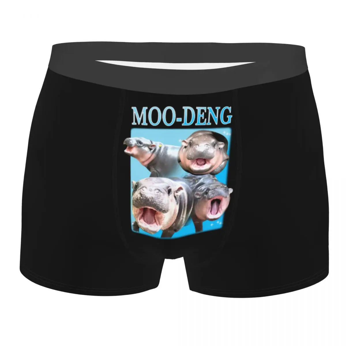 

Custom Moo Deng Meme Underwear Men Breathable Boxer Briefs Shorts Panties Soft Underpants For Homme
