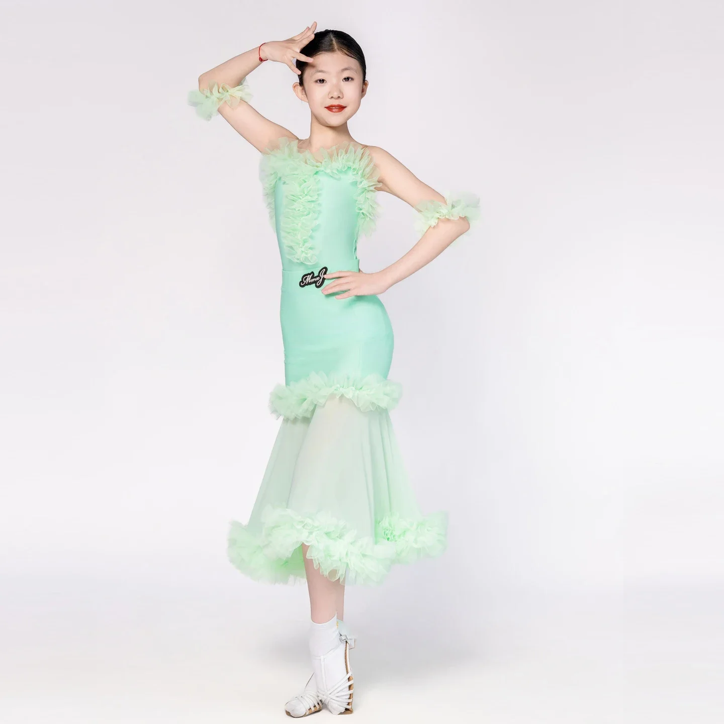 

Fashion Girls Latin Dance Performance Dress Costume Waltz Ballroom Dance Dresses Child Rumba Modern Dancing Suits SL13017