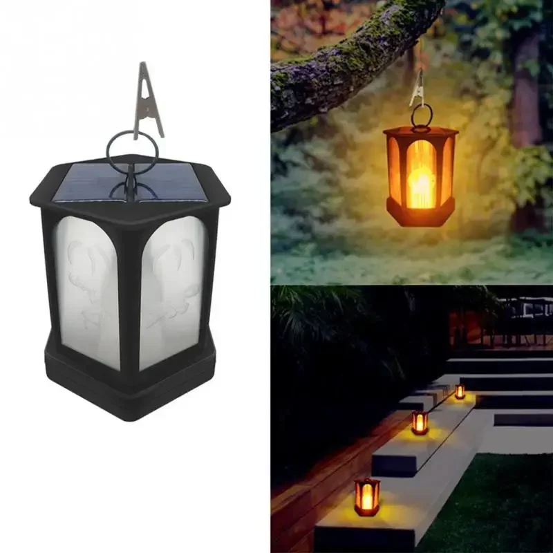 تعمل بالطاقة الشمسية المشهد مقاوم للماء حديقة توفير الطاقة في الهواء الطلق مصباح سداسية Led زينة الحفلات لهب ضوء انخفاض الشحن #1