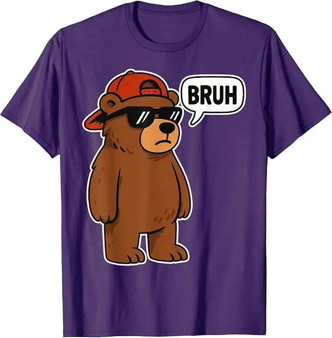 Cool Bruh Bear Herren Damen Jungen Teenager Lustiges Bären-T-Shirt Y2k Wildnis und Sarkasmus Spruch-T-Shirt Baumwolle Kurzarm Grafik-Bekleidung – Detail 10