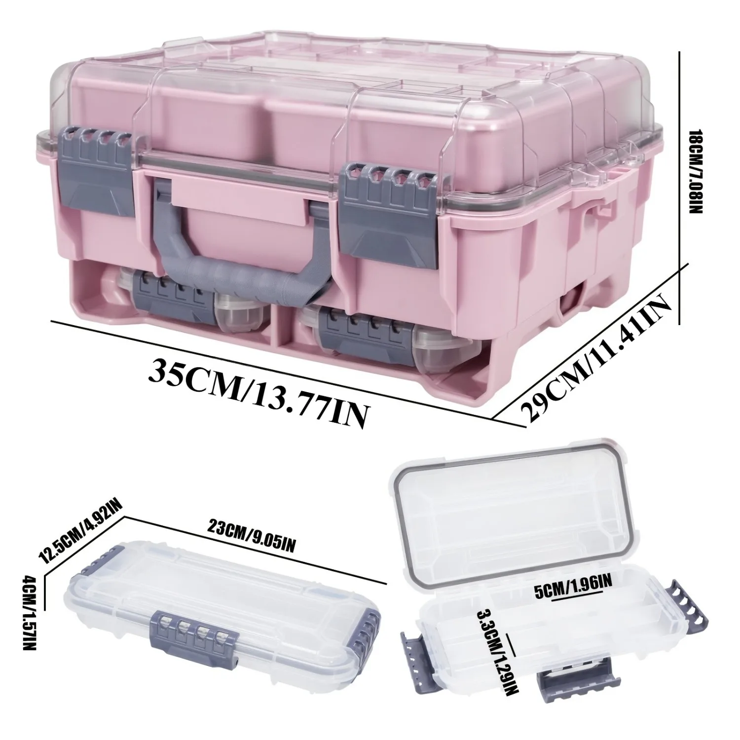 3 Layers Waterproof Fishing Tackle Box Organizer with Removable Dividers Lure Box Terminal Tackle Storage Fishing Lures Kit Gift
