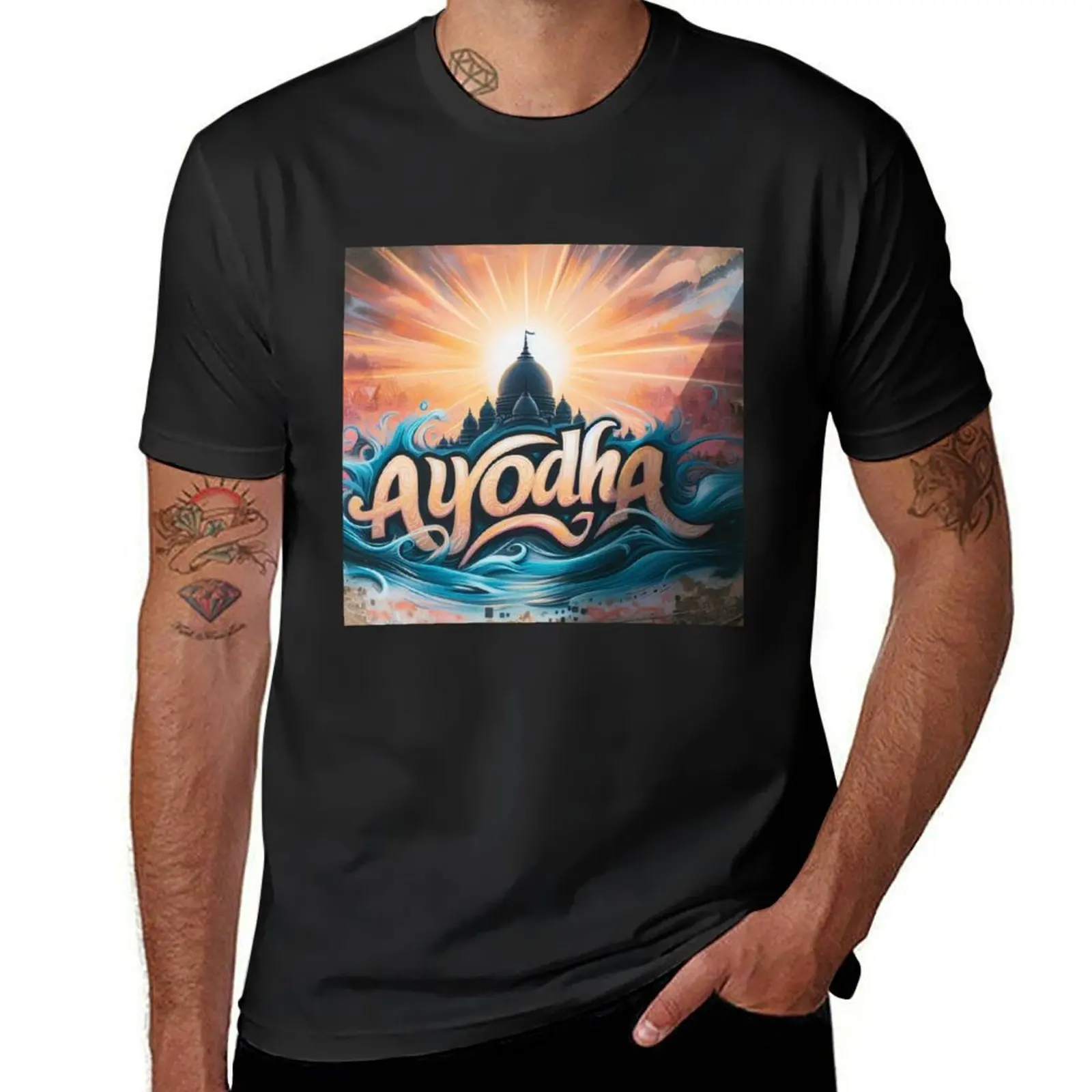 Ayodhya - City Grafitti T-Shirt summer clothes anime clothes plain men clothings