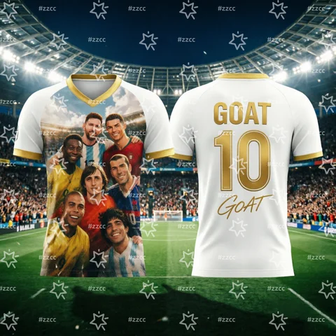 2026 Pele,Messi,Maradona football jersey GOAT No.10 jersey Summer Sports Men's T-Shirt Kid's Clothing Tee Woman cycling jersey