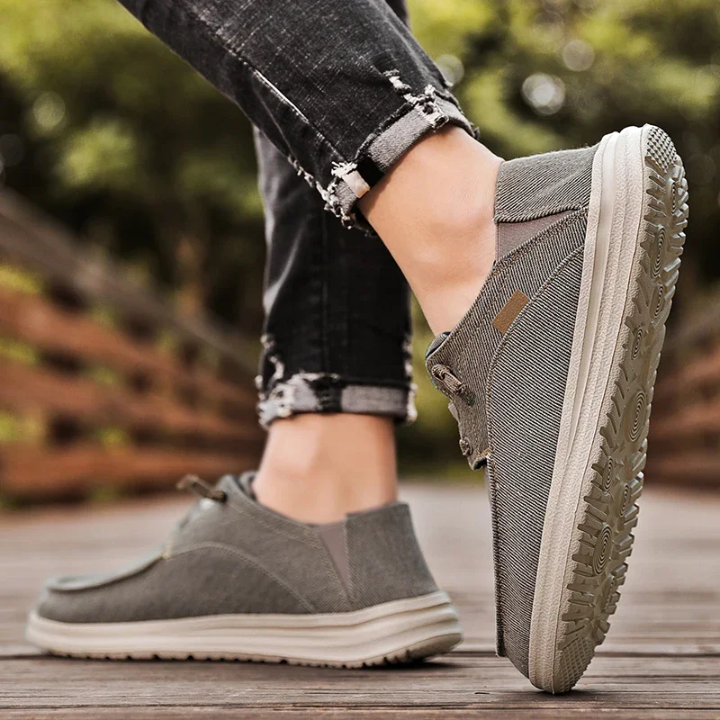 Nieuwe Heren Casual Schoenen Ademende Canvas Schoenen Lichtgewicht Heren Gevulkaniseerde Schoenen Zachte Schoenen Outdoor Heren Sneakers Loafers