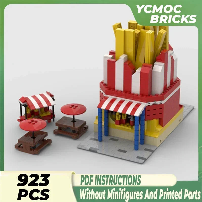 Moc Building Bricks City Street View Model Modular French Fries Stand Technology Blocks Gifts Christmas Toys DIY Sets Assembly