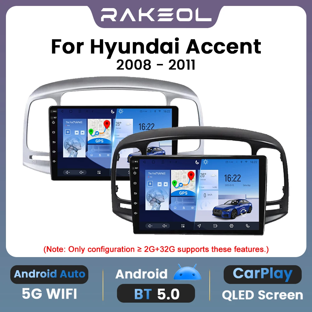 Для Hyundai Accent 2008 2009 2010 2011 Автомобильное радио Android Интеллектуальные системы Авто Стерео Мультимедиа Видео Плеер Навигация GPS Carplay Сенсорный Экран