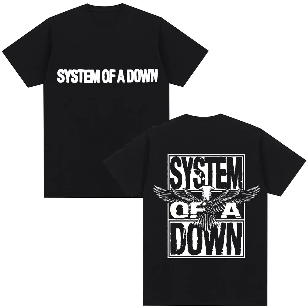 Rock Band System of A Down Graphic T Shirt Men Vintage Alternative Metal Music Gothic T-shirt Cotton Fashion Oversized T Shirts