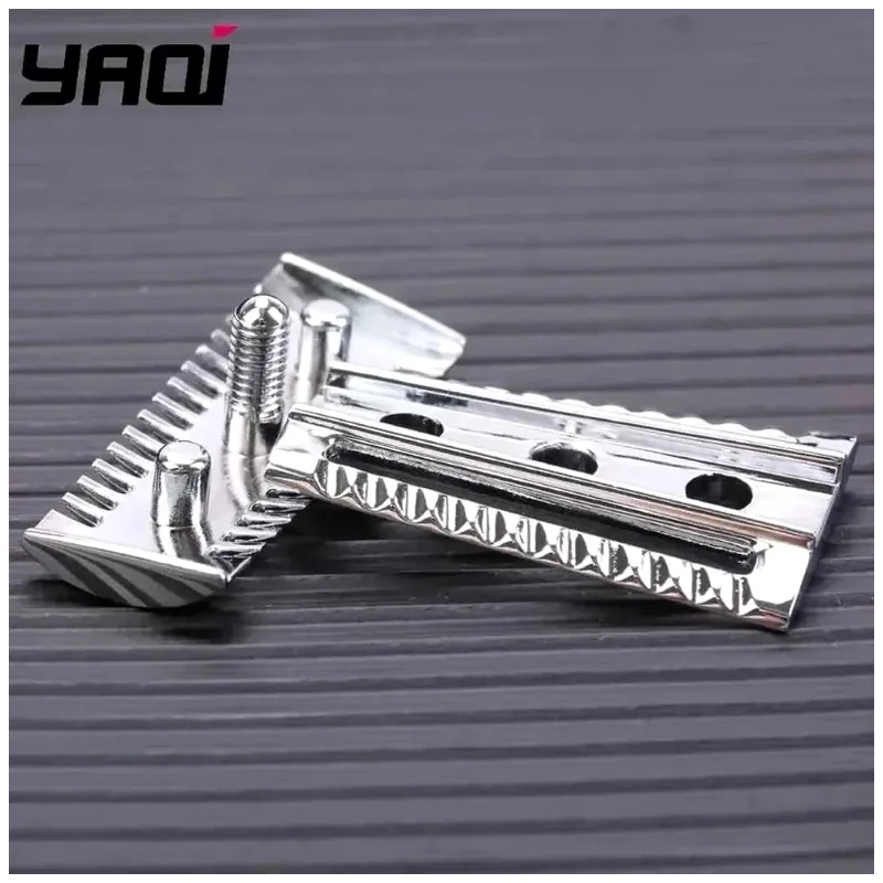 YAQI Safety Razor Head Double Edge Chrome Plated Fine Teeth Razor Replacement Shaver Spare Parts Men Wet Shaving Accessories