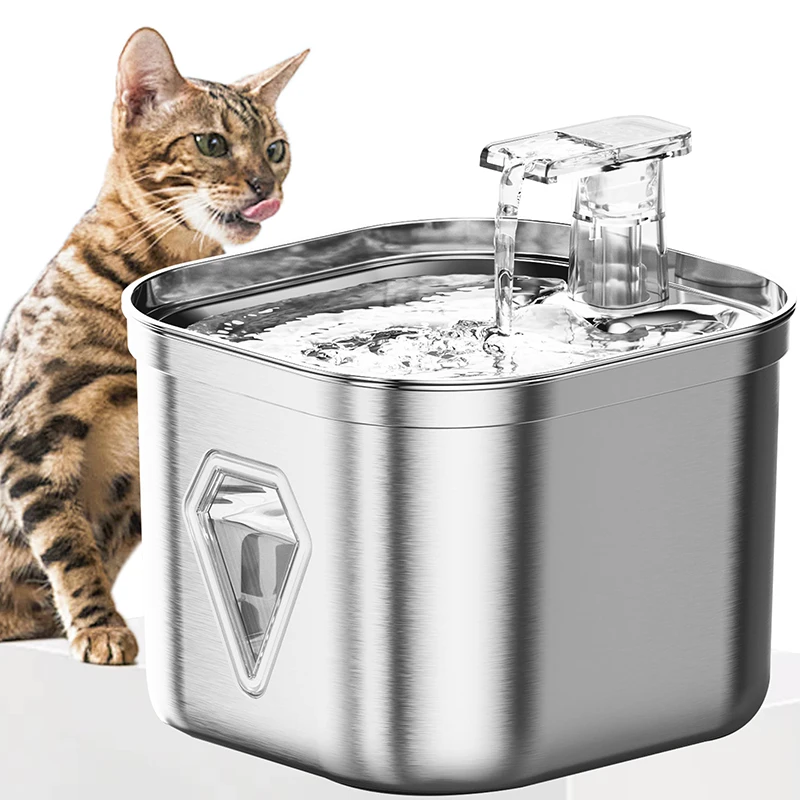 

Hot Automatic Cat Fountain Water Dispenser Stainless Steel Pet Drinking Water Bow Intelligent Sensing Smart Dog Water Fountain