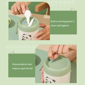 Süße Panda -Isolate Frühstückstasse, Vakuum, Lunchbox, Tassensuppe, tragbar, Frühstück, Brei -Tasse mit Deckel, versiegelte Schüsselsuppe 10 Hauptverkauf Panda Lunchbox - №7