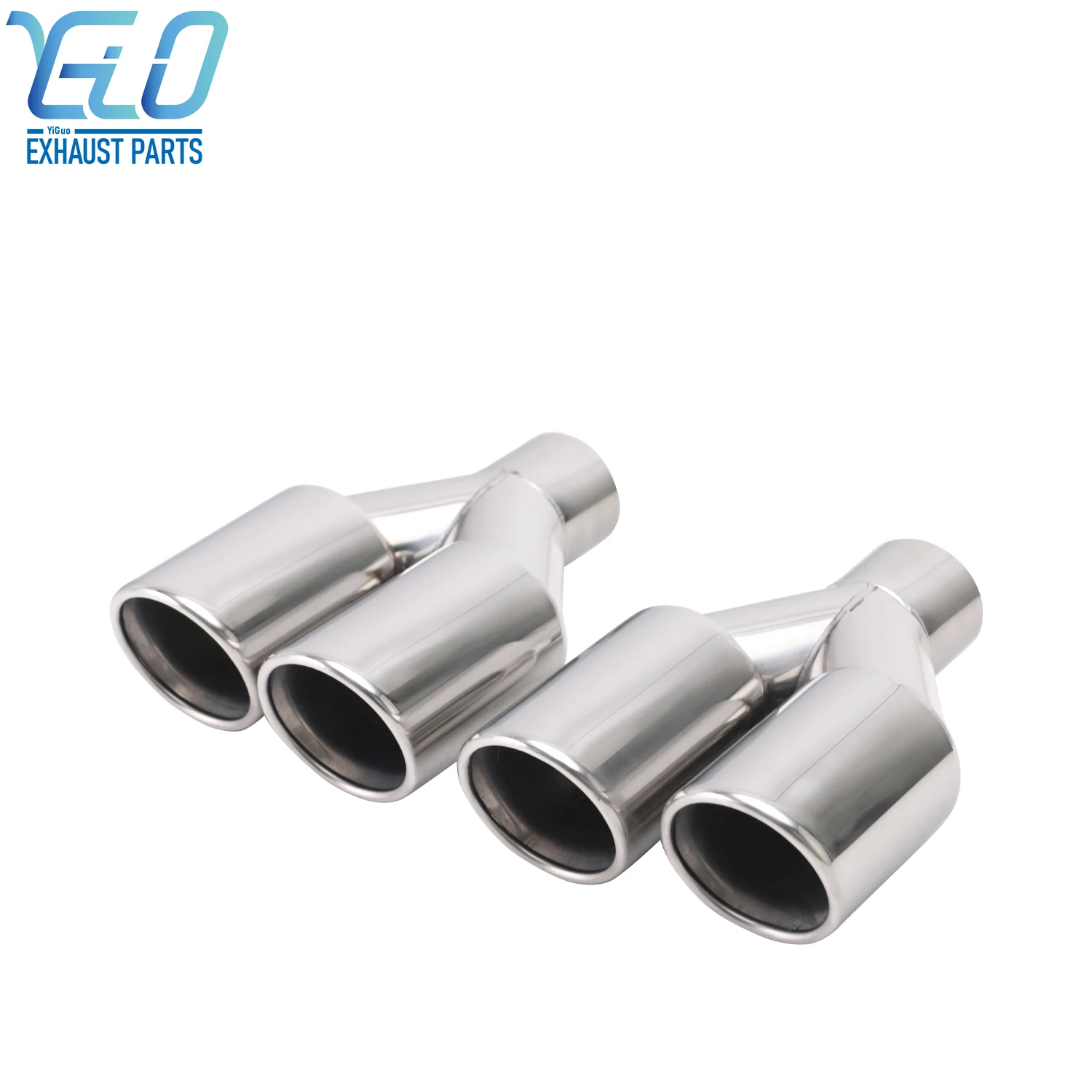 

1PCS Stainless Steel 304 double exhaust tip 57mm inlet 76mm Outlet Muffler Exhaust pipe Rear Tail Throat
