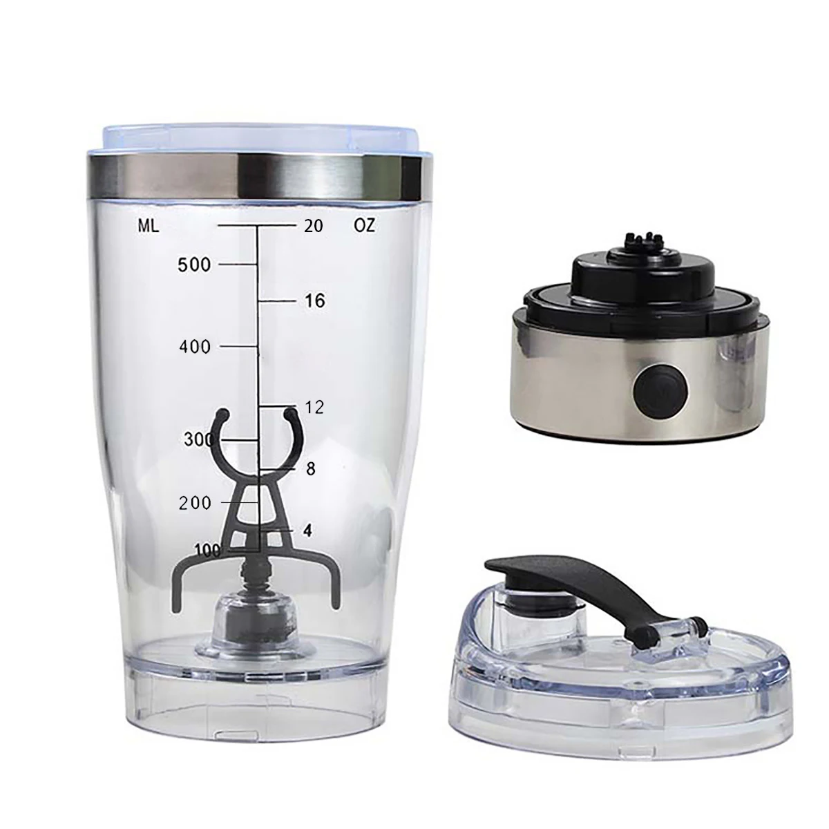 Imagem -03 - Garrafa Shaker Elétrica Portátil Misturador Auto-agitador Usb Inoxidável Café Leite Suco Mel Vortex Protein Blender 550ml