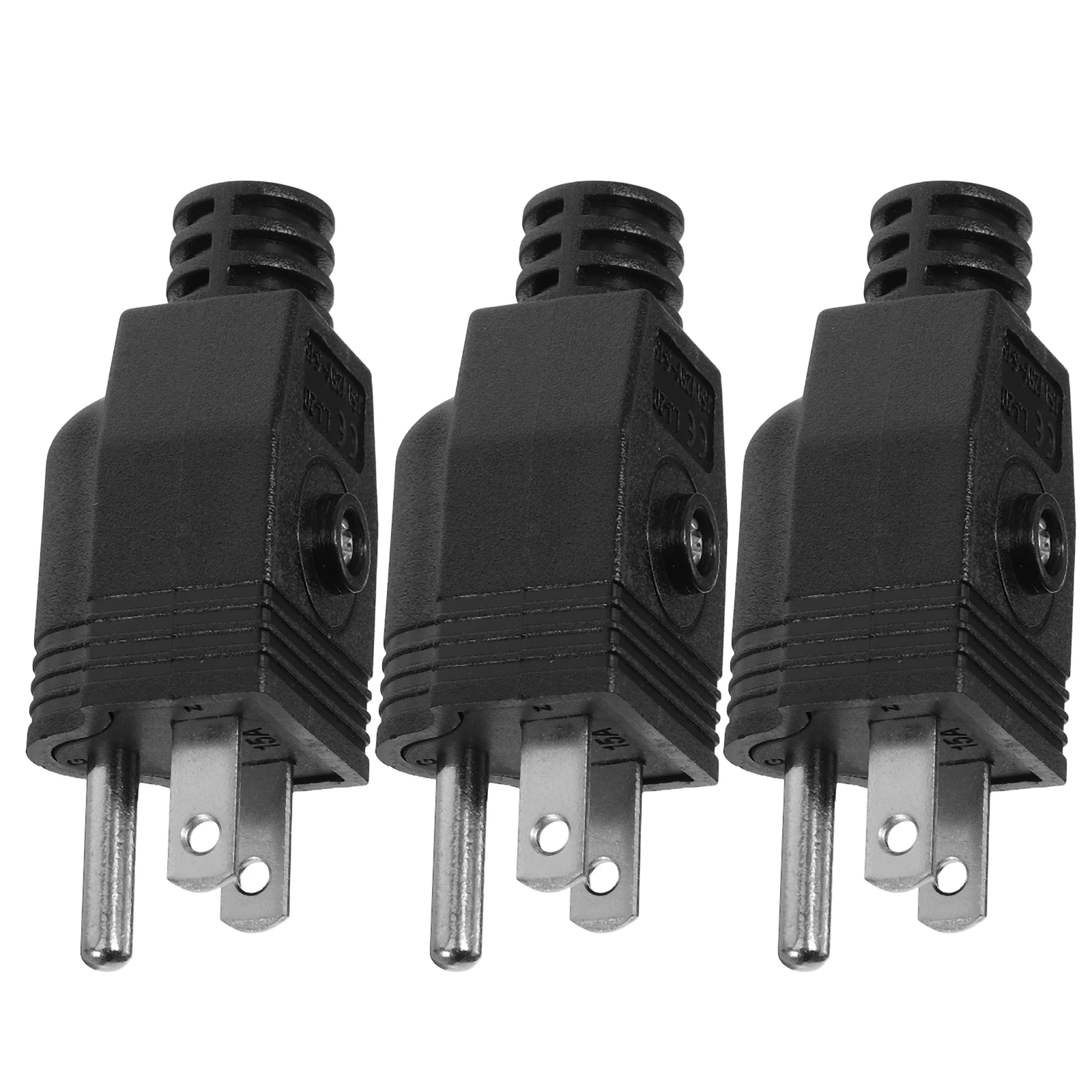 

3pcs Detachable Three Prong Power Plug Replacement Safe Durable Electrical Adapter For Extension Cord Small Appliance Socket