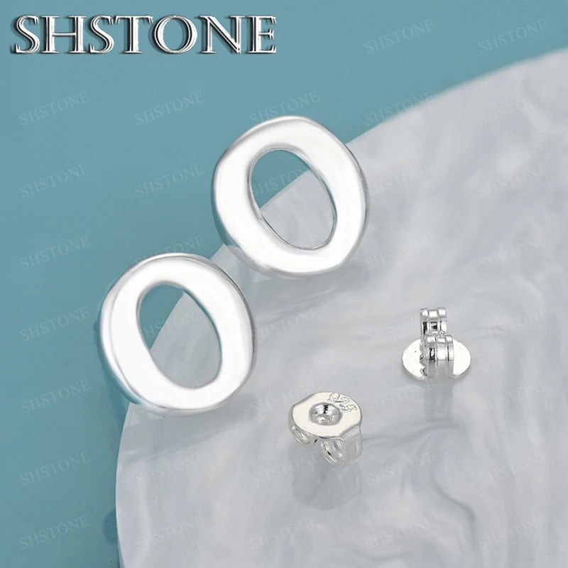 

High Quality 925 Sterling Silver O-Shaped Stud Earrings Beautiful Lady Nice Jewelry Accessories Birthday Christmas Party Gifts