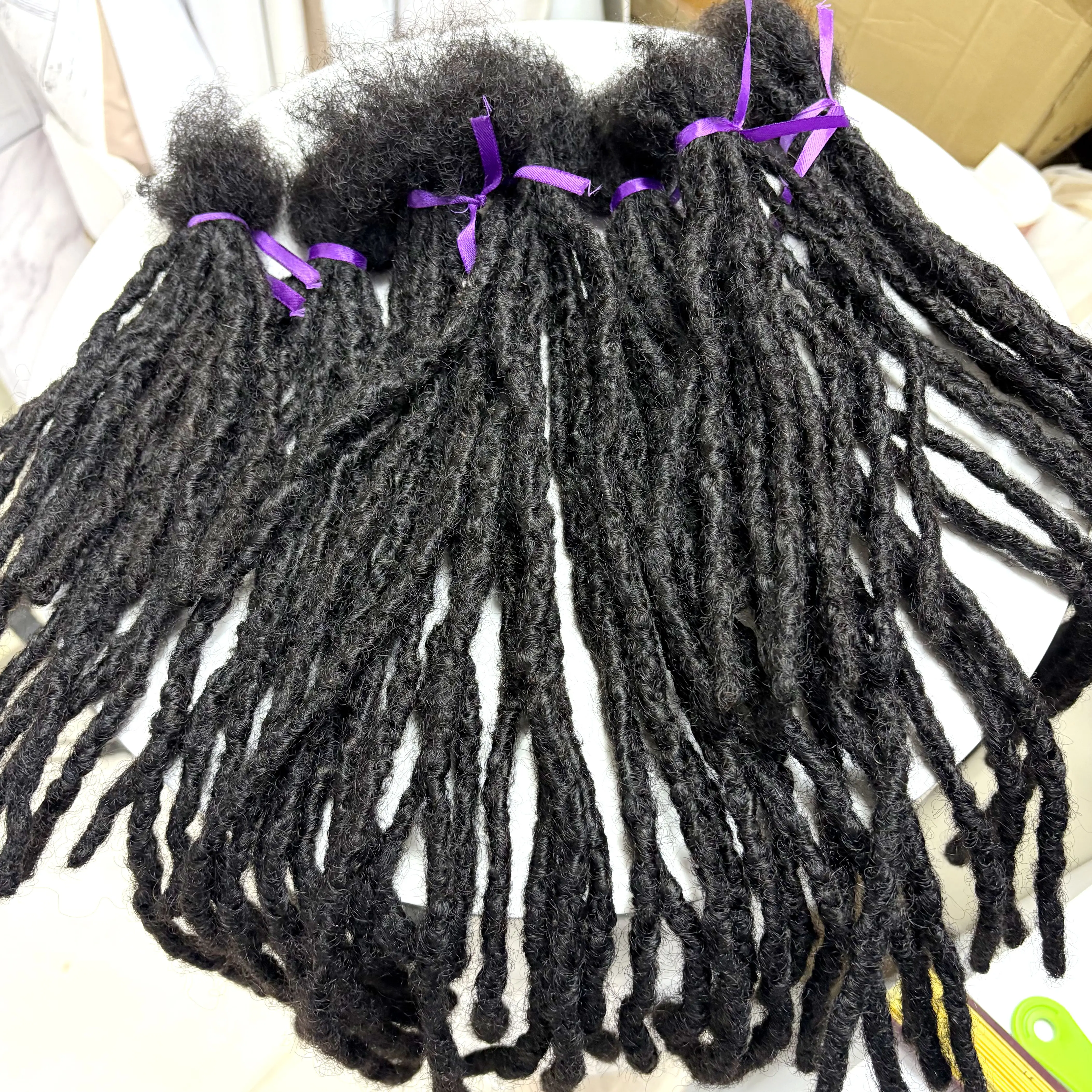 8-14inch Natural Loc Extension Human Hair with Curly Ends 100% Human Hair Handmade Inter Dreadlock Extension for Men Women Kids