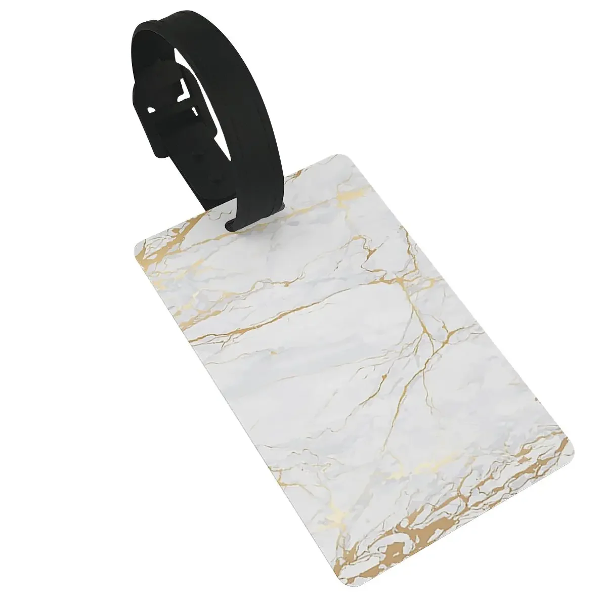 White And Gold Marble Luggage Tags Suitcase Accessories Travel PVC Baggage Boarding Tag Portable Label Holder ID Name Address