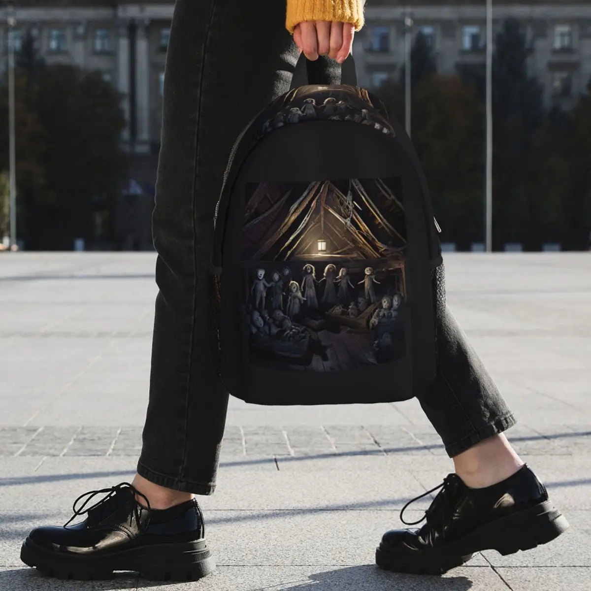 Haunted Attic With Possessed Creepy Dolls Backpack Student BookBag Boys Girls School Bag Laptop Shoulder Bags
