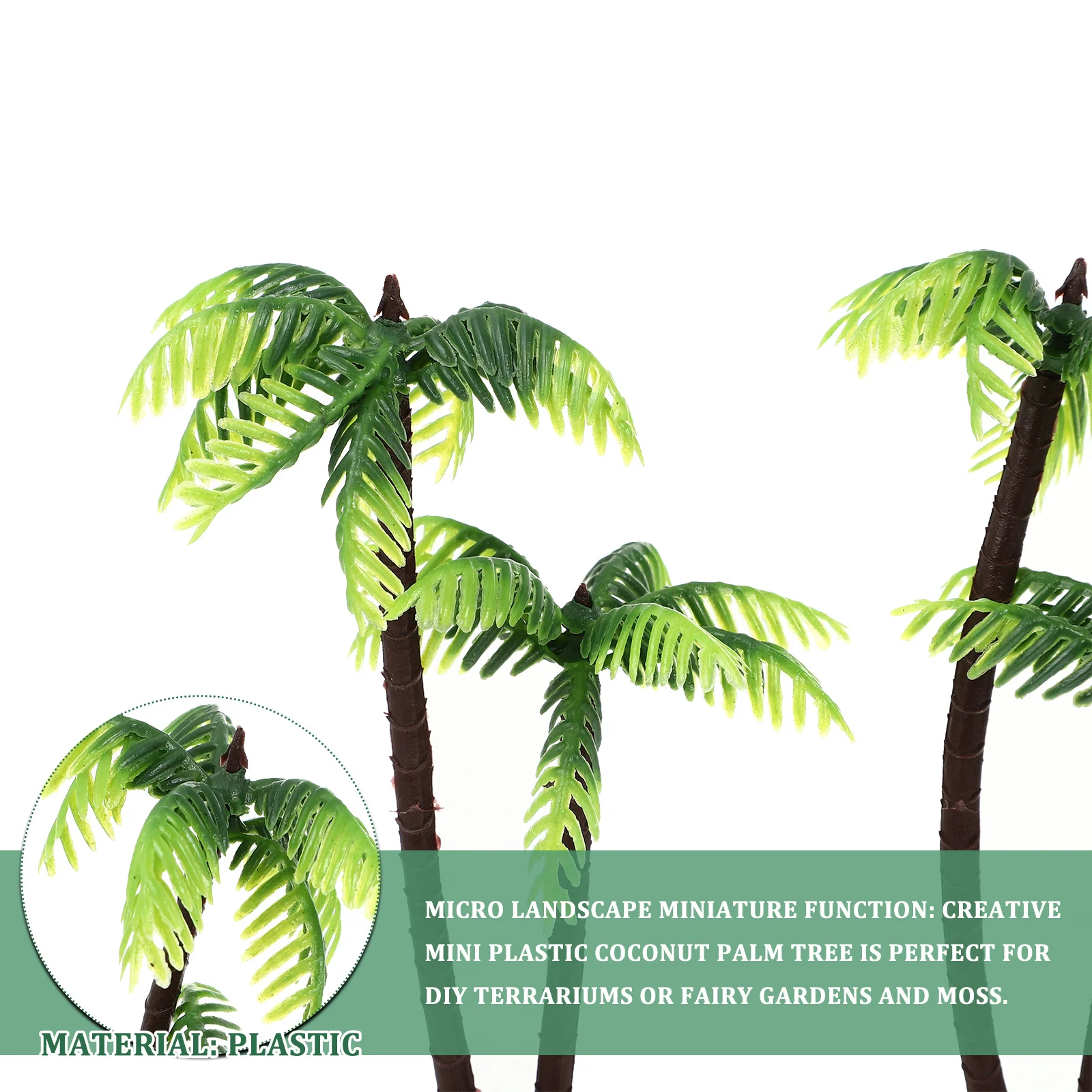 

5pcs Plastic Mini Palm Tree For Diy Terrarium Fairy Garden Decor Miniature Landscape Scenery Architecture Bonsai Palms Micro