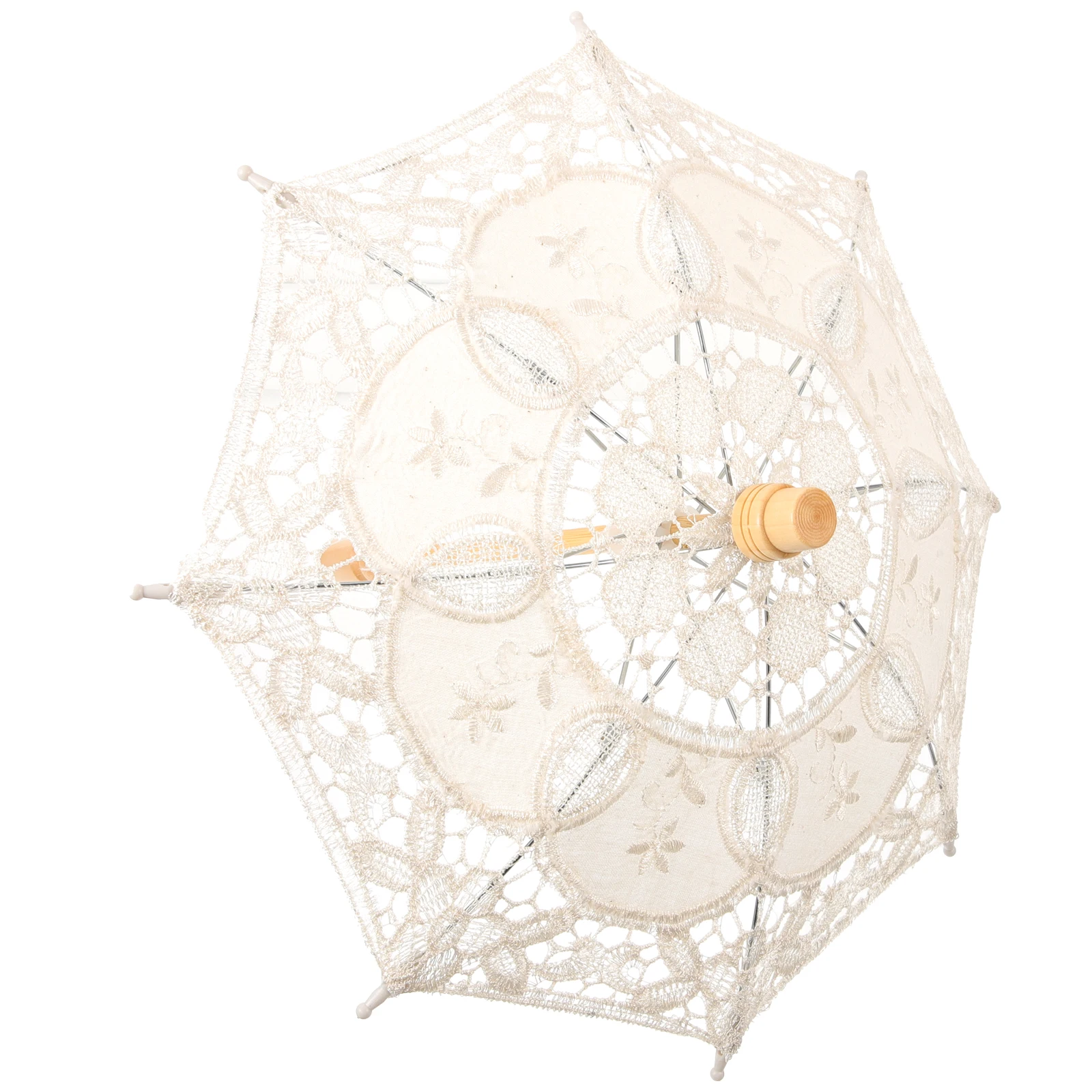 

Lace Parasol Umbrella 26cm Handle 29cm Diameter White Ivory Wedding Photography Props Elegant Vintage Decorations