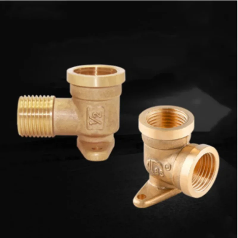 Ottone 1/2 "femmina x 1/2" filettatura maschio BSP gomito a 90 gradi può fissare il connettore del tubo dell'acqua idraulico con piastra di Base