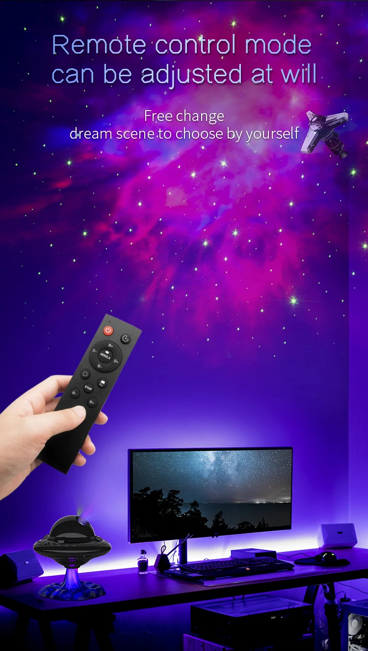 LED Lights UFO Star Projector Galaxy Projector Bedroom Star Nebula Remote Night Light projector for the kids gift