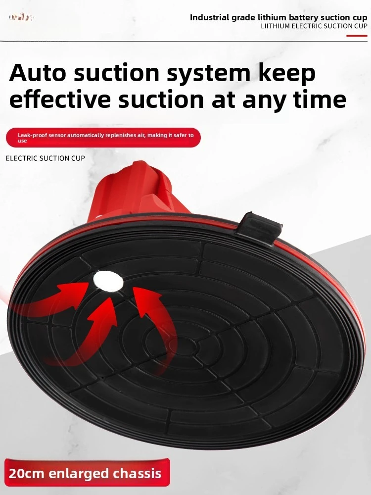 Levantador de vácuo elétrico, reabastecimento automático de ar alimentado por bateria de lítio resistente para vidro de piso de azulejo