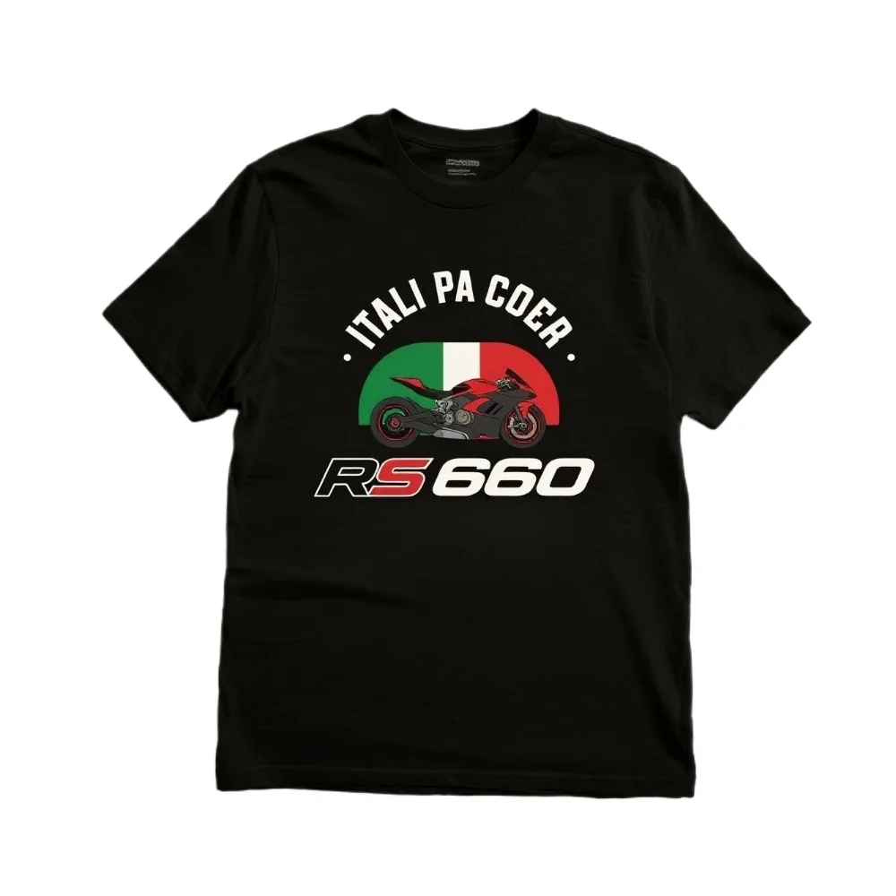 

Classic 2020-2024 Models Italian RS 660 Motorcycle T-Shirt 100% Cotton O-Neck Short Sleeve Summer Casual Mens T-shirt Streetwear
