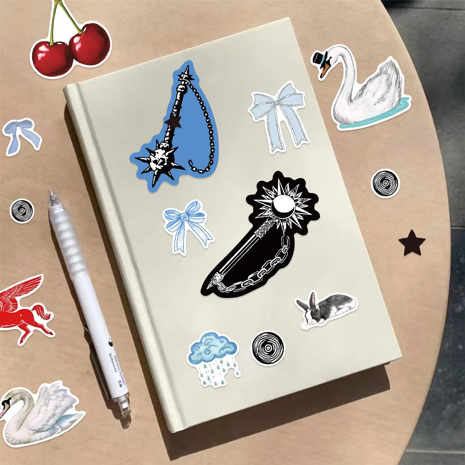 8/24PCS Cartoon Lavender Purple Stickers for DIY Decor Stationery Notebook Children Reward Waterproof Stickers