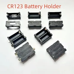 DIY CR123 lityum Smt CR123A pil tutucu kılıf kutusu klip siyah CR123A için Li-ion pil soket tutucu