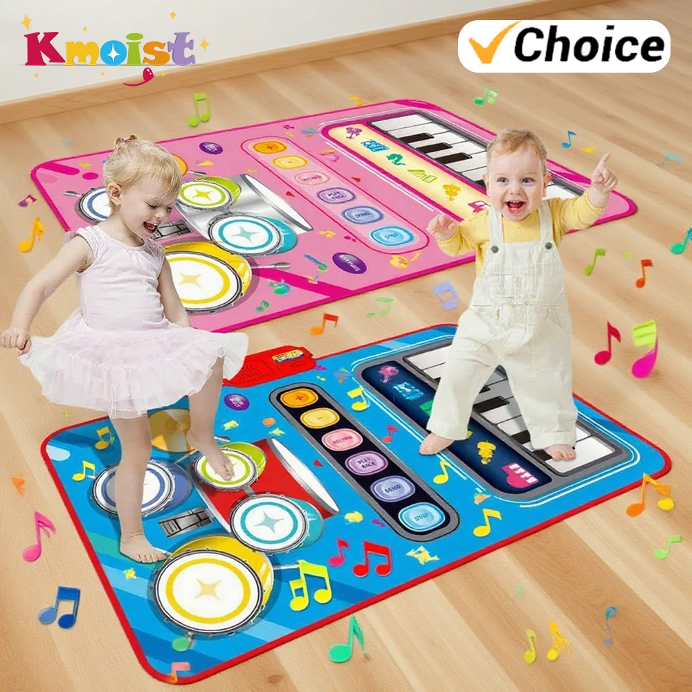 Musical Instrument Children Toys 2 In 1 Multifunctional Piano Keyboard and Drum Play Mat Education Toy Kids Christmas Gifts