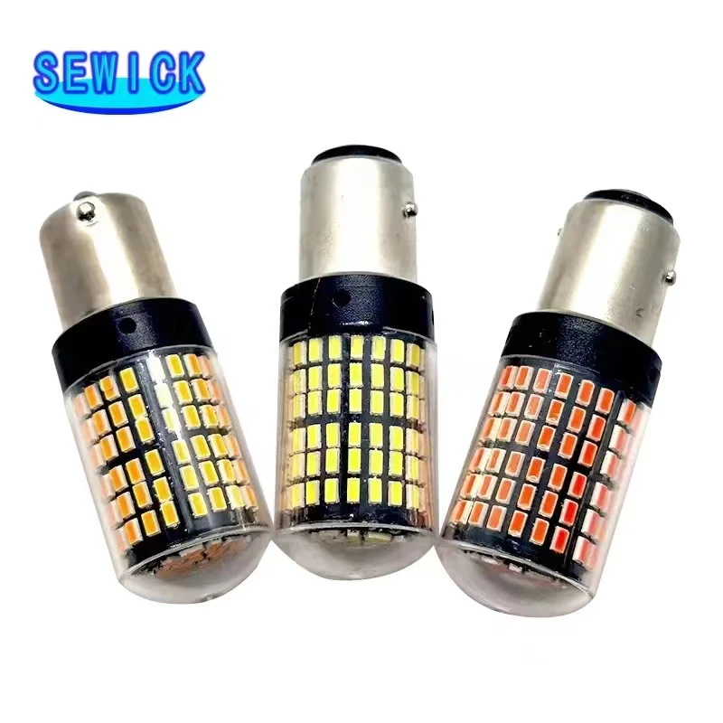 50pcs 3014 144smd CanBus S25 1156 BA15S P21W LED BAY15D PY21W lamp T20 LED 7440 W21W W21/5W led Bulbs For Turn Signal Light