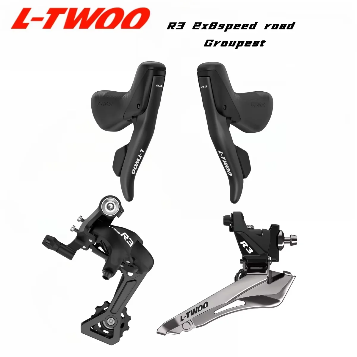 

L-TWOO R3 8s Road Bicycle Groupest L/R Shift Lever+F/R Derailleur, 4kit,2x8Speed