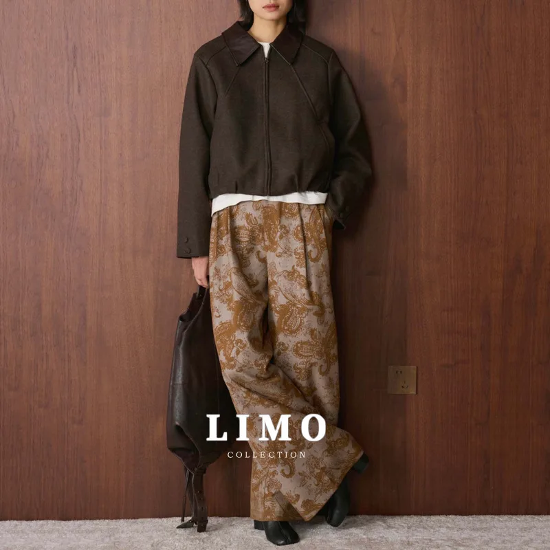 

LIMO Stylish Women's Retro Blazer Jacket 2025 Autumn with PU Detail Collar Tencel Lyocell Fabric for Casual Office