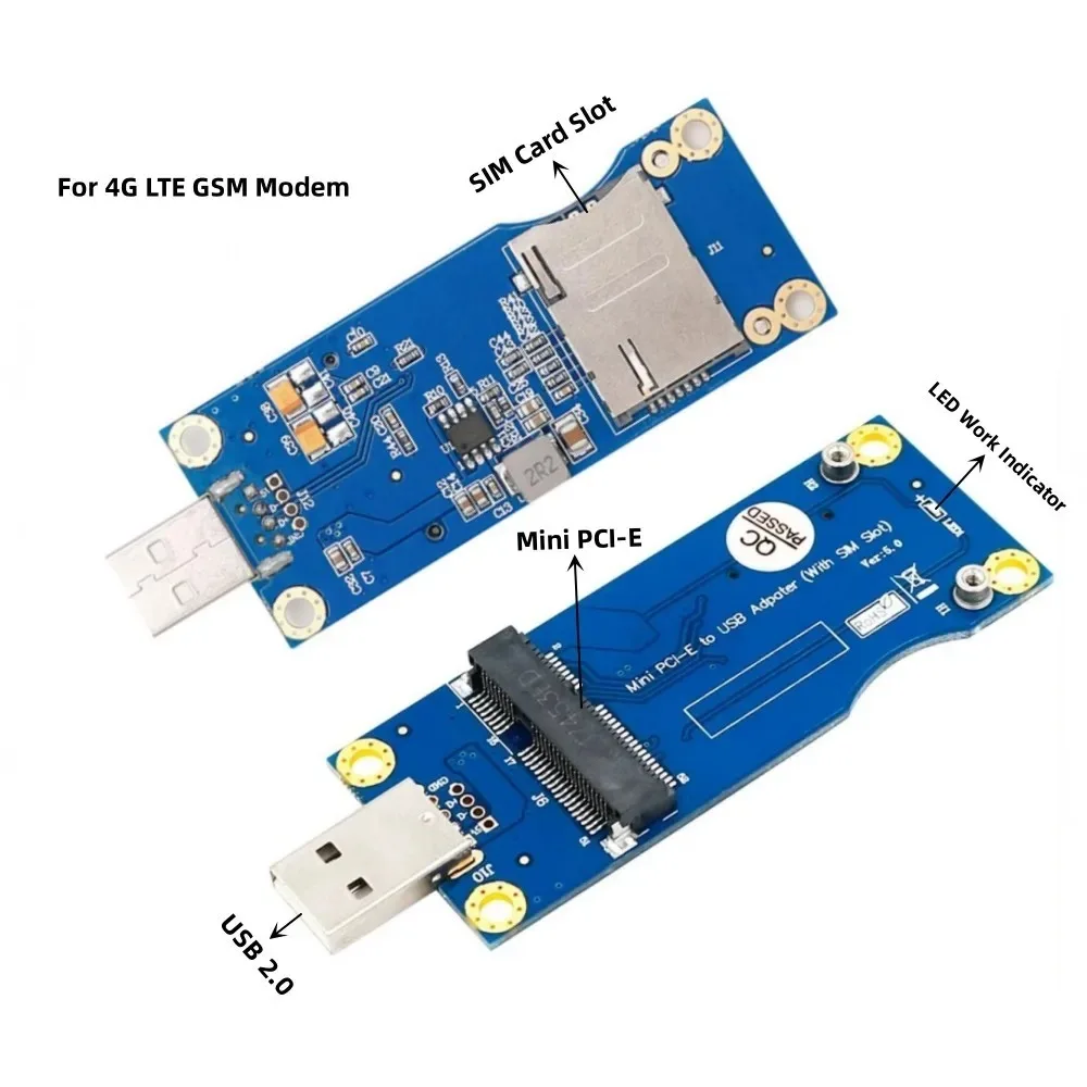 미니 PCIe to USB, SIM 카드 포함, 미니 PCI-E to SIM, USB 어댑터 카드 포함, 3G, 4G 개발 보드